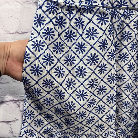 Draper James Plus Size‎ 2X Embroidered V Ruffle Neck Fit & Flare Dress Cotton - Picture 10 of 16